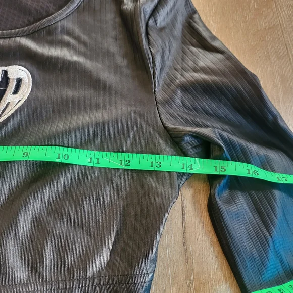 Black Crop Top with Cyber Heart - Picture 7 of 8